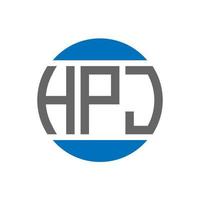 création de logo de lettre hpj sur fond blanc. concept de logo de cercle d'initiales créatives hpj. conception de lettre hpj. vecteur