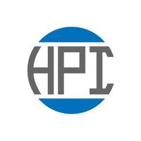 création de logo de lettre hpi sur fond blanc. concept de logo de cercle d'initiales créatives hpi. conception de lettre hpi. vecteur