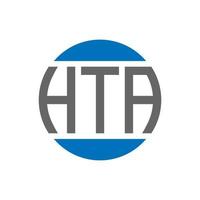 création de logo de lettre hta sur fond blanc. concept de logo de cercle d'initiales créatives hta. conception de lettre hta. vecteur