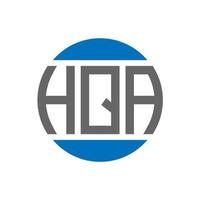 création de logo de lettre hqa sur fond blanc. concept de logo de cercle d'initiales créatives hqa. conception de lettre hqa. vecteur