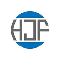 création de logo de lettre hjf sur fond blanc. concept de logo de cercle d'initiales créatives hjf. conception de lettre hjf. vecteur