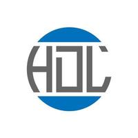 création de logo de lettre hdl sur fond blanc. concept de logo de cercle d'initiales créatives hdl. conception de lettre hdl. vecteur