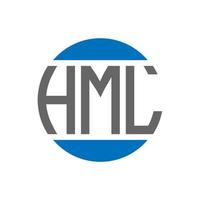 création de logo de lettre hml sur fond blanc. concept de logo de cercle d'initiales créatives hml. conception de lettre hml. vecteur