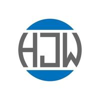 création de logo de lettre hjw sur fond blanc. concept de logo de cercle d'initiales créatives hjw. conception de lettre hjw. vecteur