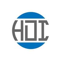 création de logo de lettre hdi sur fond blanc. concept de logo de cercle d'initiales créatives hdi. conception de lettre hdi. vecteur