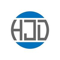 création de logo de lettre hjd sur fond blanc. concept de logo de cercle d'initiales créatives hjd. conception de lettre hjd. vecteur
