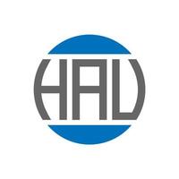 création de logo de lettre hv sur fond blanc. concept de logo de cercle d'initiales créatives hav. conception de lettre hav. vecteur