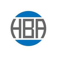 création de logo de lettre hba sur fond blanc. concept de logo de cercle d'initiales créatives hba. conception de lettre hba. vecteur
