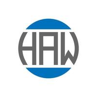 création de logo de lettre haw sur fond blanc. haw concept de logo de cercle d'initiales créatives. conception de lettre haw. vecteur