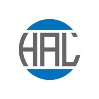 création de logo de lettre hal sur fond blanc. concept de logo de cercle d'initiales créatives hal. conception de lettre hal. vecteur