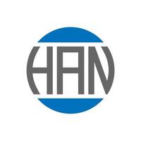 création de logo de lettre han sur fond blanc. concept de logo de cercle d'initiales créatives han. conception de lettre han. vecteur