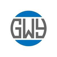 création de logo de lettre gwy sur fond blanc. concept de logo de cercle d'initiales créatives gwy. conception de lettre gwy. vecteur