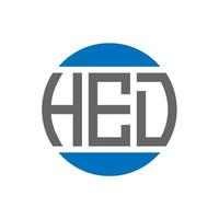 création de logo de lettre hed sur fond blanc. hed concept de logo de cercle d'initiales créatives. conception de lettre hed. vecteur