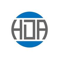 création de logo de lettre hda sur fond blanc. concept de logo de cercle d'initiales créatives hda. conception de lettre hda. vecteur