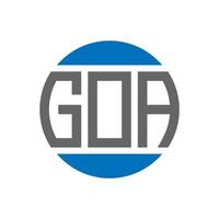 création de logo de lettre goa sur fond blanc. concept de logo de cercle d'initiales créatives goa. conception de lettre goa. vecteur