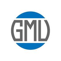 création de logo de lettre gmu sur fond blanc. concept de logo de cercle d'initiales créatives gmu. conception de lettre gmu. vecteur