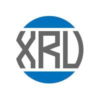création de logo de lettre xru sur fond blanc. concept de logo de cercle d'initiales créatives xru. conception de lettre xru. vecteur