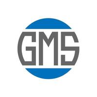 création de logo de lettre gms sur fond blanc. concept de logo de cercle d'initiales créatives gms. conception de lettre gms. vecteur