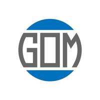 création de logo de lettre gom sur fond blanc. concept de logo de cercle d'initiales créatives gom. conception de lettre gom. vecteur