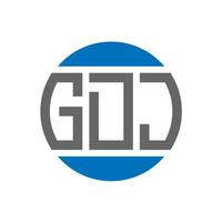 création de logo de lettre gdj sur fond blanc. concept de logo de cercle d'initiales créatives gdj. conception de lettre gdj. vecteur