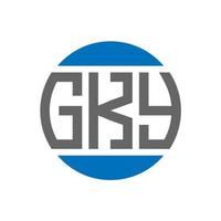 création de logo de lettre gky sur fond blanc. concept de logo de cercle d'initiales créatives gky. conception de lettre gky. vecteur