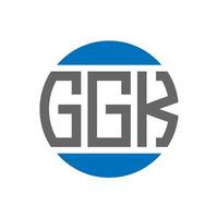 création de logo de lettre ggk sur fond blanc. concept de logo de cercle d'initiales créatives ggk. conception de lettre ggk. vecteur