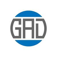 création de logo de lettre gad sur fond blanc. concept de logo de cercle d'initiales créatives gad. conception de lettre gad. vecteur