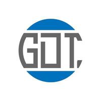 création de logo de lettre gdt sur fond blanc. concept de logo de cercle d'initiales créatives gdt. conception de lettre gdt. vecteur