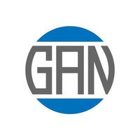 création de logo de lettre gan sur fond blanc. concept de logo de cercle d'initiales créatives gan. conception de lettre de gan. vecteur