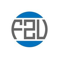 création de logo de lettre fzu sur fond blanc. concept de logo de cercle d'initiales créatives fzu. conception de lettre fzu. vecteur