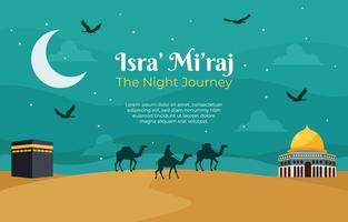 isra miraj le fond de voyage de nuit vecteur