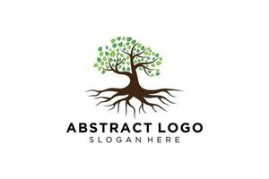 création de logo arbre vert feuille naturelle et abstraite. vecteur