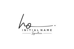 vecteur de modèle de logo de signature ho initial. illustration vectorielle de calligraphie dessinée à la main.