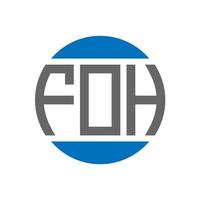 création de logo de lettre foh sur fond blanc. concept de logo de cercle d'initiales créatives foh. conception de lettre foh. vecteur