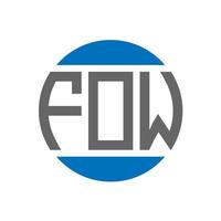création de logo de lettre fow sur fond blanc. concept de logo de cercle d'initiales créatives fow. conception de lettre fow. vecteur