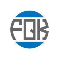 création de logo de lettre fqk sur fond blanc. concept de logo de cercle d'initiales créatives fqk. conception de lettre fqk. vecteur