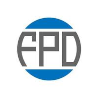 création de logo de lettre fpo sur fond blanc. concept de logo de cercle d'initiales créatives fpo. conception de lettre fpo. vecteur