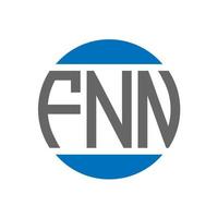 création de logo de lettre fnn sur fond blanc. concept de logo de cercle d'initiales créatives fnn. conception de lettre fnn. vecteur