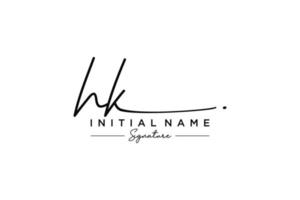 vecteur de modèle de logo de signature hk initial. illustration vectorielle de calligraphie dessinée à la main.