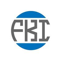 création de logo de lettre fki sur fond blanc. concept de logo de cercle d'initiales créatives fki. conception de lettre fki. vecteur