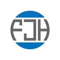 création de logo de lettre fjh sur fond blanc. concept de logo de cercle d'initiales créatives fjh. conception de lettre fjh. vecteur