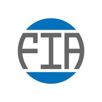 création de logo de lettre fia sur fond blanc. concept de logo de cercle d'initiales créatives fia. conception de lettre fia. vecteur