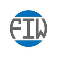 création de logo de lettre fiw sur fond blanc. concept de logo de cercle d'initiales créatives fiw. conception de cinq lettres. vecteur