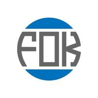 création de logo de lettre fok sur fond blanc. concept de logo de cercle d'initiales créatives fok. conception de lettre fok. vecteur