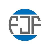 création de logo de lettre fjf sur fond blanc. concept de logo de cercle d'initiales créatives fjf. conception de lettre fjf. vecteur