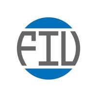 création de logo de lettre fiu sur fond blanc. concept de logo de cercle d'initiales créatives fiu. conception de lettre fiu. vecteur