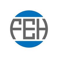création de logo de lettre feh sur fond blanc. concept de logo de cercle d'initiales créatives feh. conception de lettre feh. vecteur