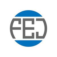 création de logo de lettre fej sur fond blanc. concept de logo de cercle d'initiales créatives fej. conception de lettre fej. vecteur