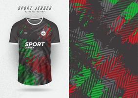 fond de conception de t-shirt pour maillot d'équipe course cyclisme jeu de football chemise rayée noir rouge vert vecteur