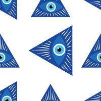 mandala grec mauvais œil symbole de protection, bleu turc vecteur